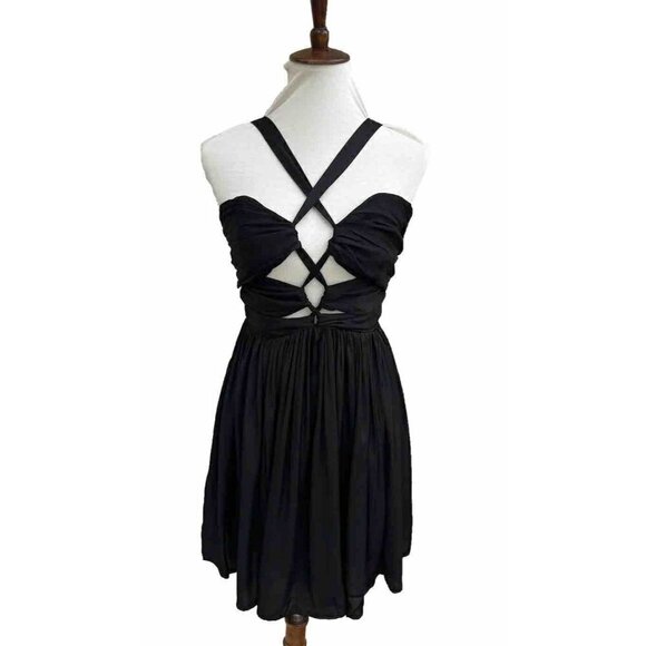 THE JETSET DIARIES Black Short Lived Halter Cut out Dress Size M - Picture 1 of 16